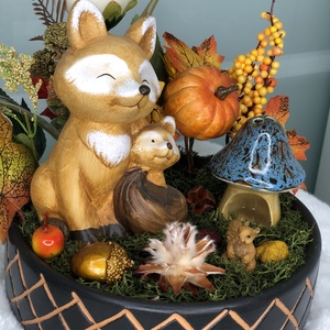 Rókás őszi asztaldísz - kellékek & szerszámok - dekorációs kellékek - őszi dekor - őszi dekortök - Meska.hu