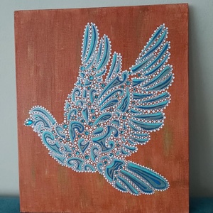 A szabadság kék madara - művészet - festmény - akril - Meska.hu