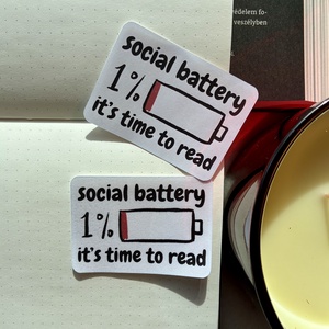 Matrica  Social battery, Otthon & Életmód, Papír, írószer, Matrica, matrica csomag, , MESKA