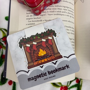Mágneses könyvjelző  Karácsonyi kandalló - könyv & zene - könyvjelző - Meska.hu