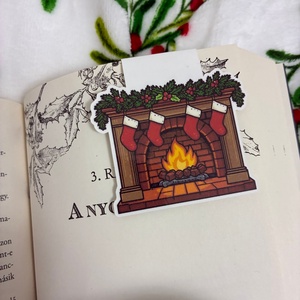 Mágneses könyvjelző  Karácsonyi kandalló - könyv & zene - könyvjelző - Meska.hu