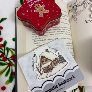 Mágneses könyvjelző � Havas házikó - könyv & zene - könyvjelző - Meska.hu