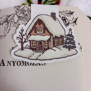 Mágneses könyvjelző � Havas házikó - könyv & zene - könyvjelző - Meska.hu