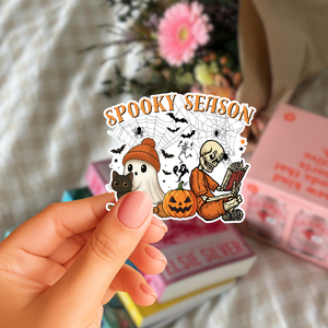 Spooky Season � olvasó csontváz és szellem matrica (3 db-os szett) - otthon & életmód - papír, írószer - matrica, matrica csomag - Meska.hu