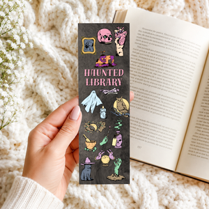 Haunted Library � pasztell horror könyvjelző - Meska.hu