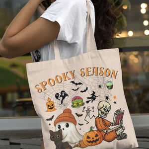 Spooky Season � olvasó csontváz vászontáska - Meska.hu