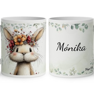 Névvel kérhető - Tavasz hírnöke, a mezei nyuszi mintás bögre, Otthon & Életmód, Konyhafelszerelés, tálalás, Tálalás, Bögre & Csésze, , MESKA