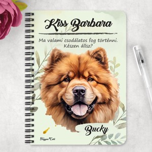 Személyre szabható - Csau Csau portré mintás A5-ös füzet - otthon & életmód - papír, írószer - jegyzetfüzet & napló - Meska.hu