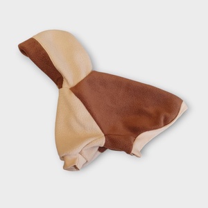 Polár kapucnis kutyamellény beige-barna - otthon & életmód - kisállatoknak - kutyáknak - kutya ruházat - Meska.hu