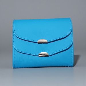 Türkizkék kisméretű textilbőr pénztárca - Meska.hu