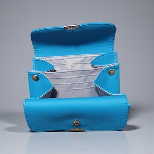 Türkizkék kisméretű textilbőr pénztárca - táska & tok - pénztárca & más tok - pénztárca - női pénztárca - Meska.hu