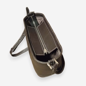 Sötétbarna bőr vödörtáska - táska & tok - kézitáska & válltáska - válltáska - Meska.hu