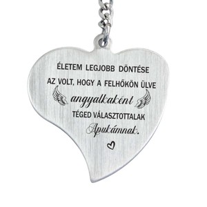 Téged választottalak Apukámnak acél medálos kulcstartó, Táska & Tok, Kulcstartó & Táskadísz, Kulcstartó, , MESKA