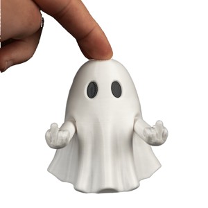 Vicces Halloween ajándék, középső ujjat mutató szellem figura � tréfás asztali dísz felugró karokkal, 10 cm - otthon & életmód - dekoráció - halloween - halloweeni figurák - Meska.hu