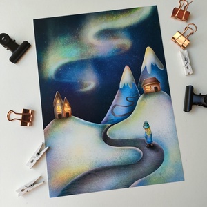 Északi fény print - otthon & életmód - dekoráció - kép & falikép - kép & falikép - Meska.hu
