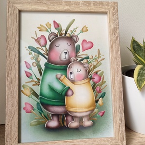 Ölelő macik print - otthon & életmód - dekoráció - kép & falikép - kép & falikép - Meska.hu