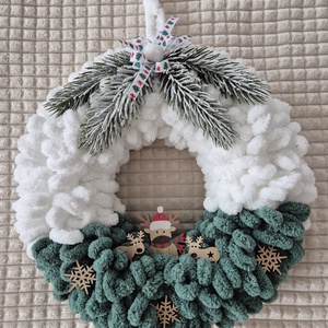 Karácsonyi ajtódísz rénszarvasok - karácsony - karácsonyi lakásdekoráció - karácsonyi ajtódíszek - Meska.hu