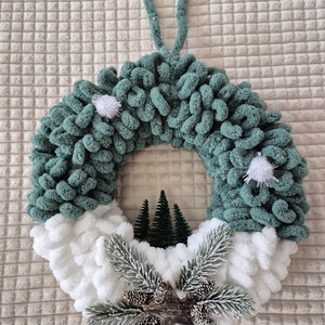 Karácsonyi ajtódísz fenyőfás - karácsony - karácsonyi lakásdekoráció - karácsonyi ajtódíszek - Meska.hu