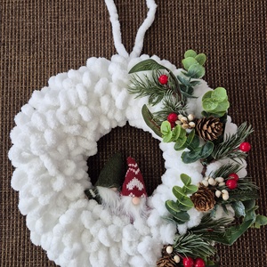 Karácsonyi ajtódísz fehér - karácsony - karácsonyi lakásdekoráció - karácsonyi ajtódíszek - Meska.hu