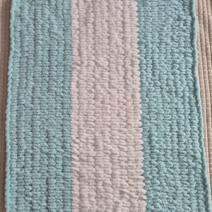 Babatakaró menta-fehér színben, Otthon & Életmód, Babaszoba, gyerekszoba, Babatakaró, gyerek pléd, Kötés, MESKA