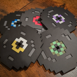 Minecraft zenei korong alátétek - otthon & életmód - konyhafelszerelés, tálalás - tálalás - tányér- és poháralátét - Meska.hu