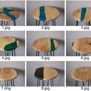 Diófa kőr alakú asztal, kisasztal, lerakó asztal, dohányzó asztal, folyó asztal, river table, epoxy table ajándék  - otthon & életmód - bútor - asztal - Meska.hu