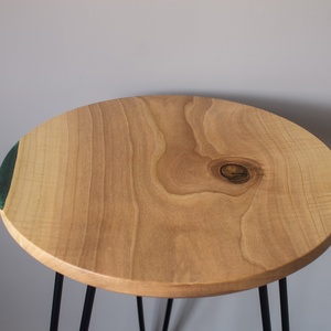 Diófa kőr alakú asztal, kisasztal, lerakó asztal, dohányzó asztal, folyó asztal, river table epoxy table ajándék  - otthon & életmód - bútor - asztal - Meska.hu