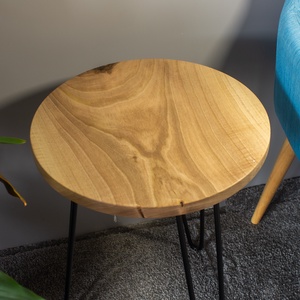 Diófa kék kőr alakú asztal, kisasztal, lerakó asztal, dohányzó asztal, folyó asztal, river table epoxy table ajándék , Otthon & Életmód, Bútor, Asztal, Famegmunkálás, MESKA