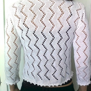 Fehér csipke kötött kardigán -  - Meska.hu