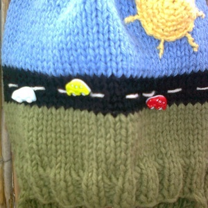 Autós sapi kézzel kötve - ruha & divat - sál, sapka, kendő - sapka - Meska.hu