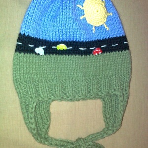 Autós sapi kézzel kötve - ruha & divat - sál, sapka, kendő - sapka - Meska.hu