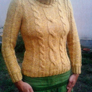 Kézzel kötött női pulóver - ruha & divat - női ruha - pulóver & kardigán - Meska.hu