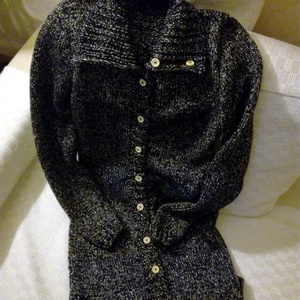 Fekete, arany, ezust kardigan - ruha & divat - női ruha - kardigánok - Meska.hu