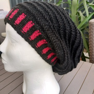 Beanie sapka uniszex fekete  pink. - Meska.hu