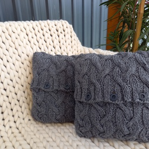 Kézzel kötött párna huzat  - otthon & életmód - lakástextil - párna & párnahuzat - Meska.hu