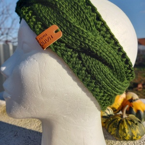 Olaj zöld kézmelegítő  fülmelegitő szett   - ruha & divat - sál, sapka, kendő - kesztyű - Meska.hu