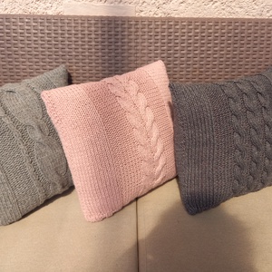 Kézzel kötött párnahuzat szett 35x35 cm 6 db/ szett cm  - otthon & életmód - lakástextil - párna & párnahuzat - Meska.hu