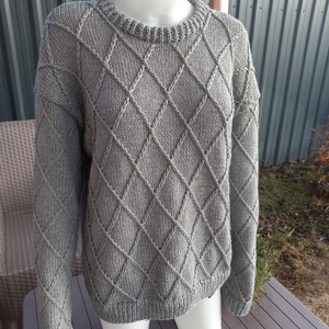 Kézzel kötött férfi gyapjú pulóver  - Meska.hu