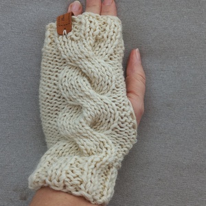 Sapka, kézmelegítő, csősál kézzel kötött tört fehér  - ruha & divat - sál, sapka, kendő - stóla - Meska.hu