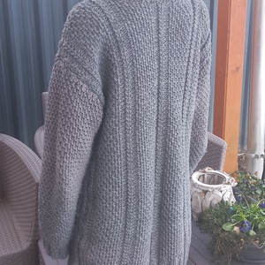 Szürke gyapjú női pulóver  - ruha & divat - női ruha - pulóver - Meska.hu