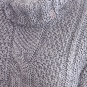 Szürke gyapjú női pulóver  - ruha & divat - női ruha - pulóver - Meska.hu