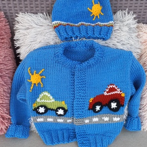 Gyerek kardigán, sapka szett  - Meska.hu