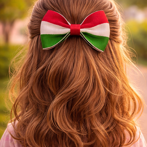 Magyaros pöttyfülbevaló, masni hajcsattal - ruha & divat - hajdísz & hajcsat - hajdísz - Meska.hu