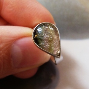 Dinnye turmalin ezüst gyűrű  -  - Meska.hu