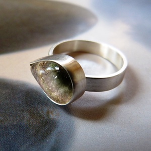 Dinnye turmalin ezüst gyűrű  -  - Meska.hu