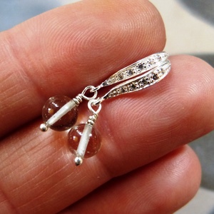 Praziolit (zöld ametiszt) ezüst fülbevaló -  - Meska.hu