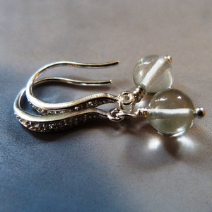 Praziolit (zöld ametiszt) ezüst fülbevaló -  - Meska.hu