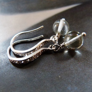 Praziolit (zöld ametiszt) ezüst fülbevaló -  - Meska.hu