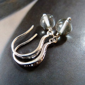 Praziolit (zöld ametiszt) ezüst fülbevaló -  - Meska.hu