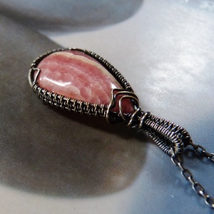 Rodokrozit ezüst nyaklánc  -  - Meska.hu